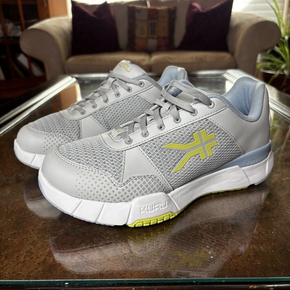 Kuru Quantum 2.0 Shoes Womens 10 Grey Blue Walking Comfort Stability Gym Sneaker